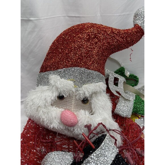 Home Accents Holiday HO HO HO Santa Figurine lighted in box RARE Working - Picture 14 of 16